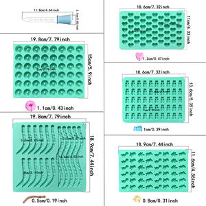 1Set Siliconen Snoep Mallen, 5 Stuks Chocolade Biscuit Bakvorm Mini Hart/Donut/Dinosaurus/Beer/Rups Gevormde Gummies Mallen - Product Image 3