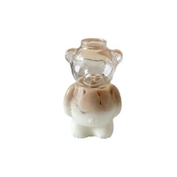 Taza de Vidrio con Diseño de Oso, 320 ml, Estilo Kawaii, de Borosilicato Transparente, Resistente al Calor, con Pajita, para Regalo de Cumpleaños o Navidad, para Cocina o Escritorio