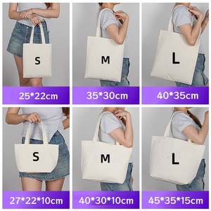 Wiederverwendbare Umweltfreundliche Taschen Großhandel Anpassbares Logo Muster Mini für Frauen Hochwertige Baumwoll-Canvas-Tragetasche - Product Image 2