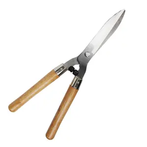 High quality garden tools straight edge hedge shears garden with wood handle