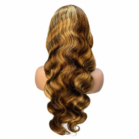 Perruque Body Wave Blond Miel P4/27 en Gros, Sans Chute, Sans Enchevêtrement, Densité 250%, Cheveux Humains Brésiliens Remy