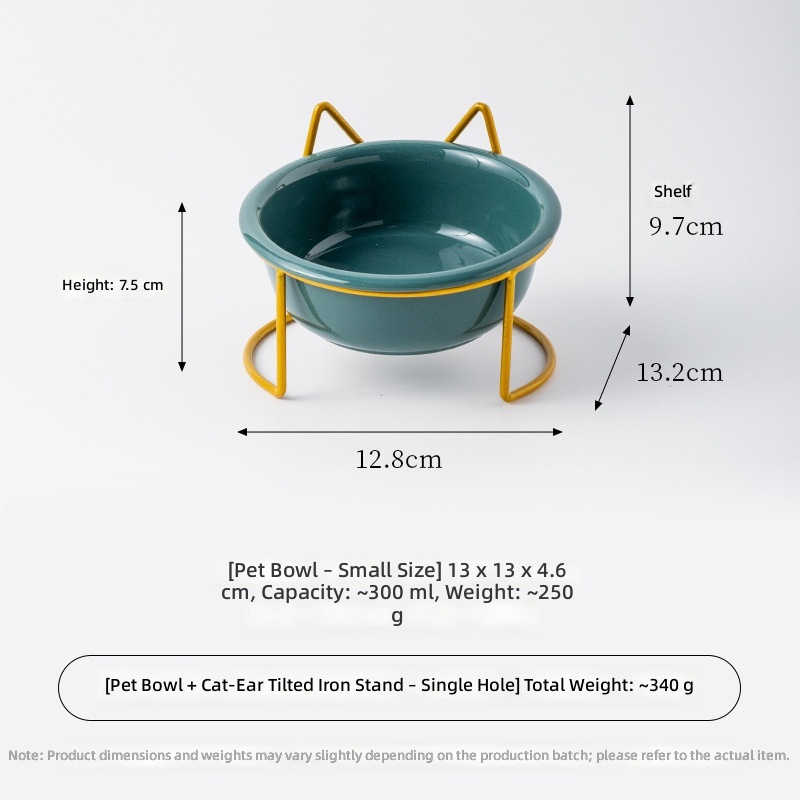 Bol inversé-vert foncé monotrou oreille de chat cadre en fer-or