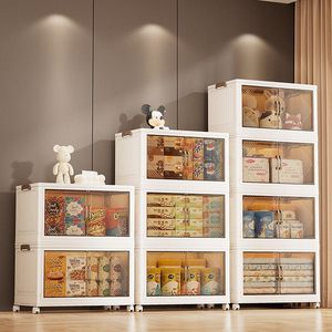 Armario de Almacenamiento Plegable para el Hogar, Organizadores de Armarios Plegables, Caja de Almacenamiento Multifuncional Apilable de PP con Ruedas, Capacidad de 35L - Product Image 2