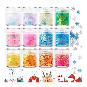 HENGXIN Paillettes cosmétiques de haute qualité 7MM Laser Multicolore Noëls Grands flocons de neige pour charmes d'ongles Slime Filler DIY - Product Image 1