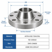 Bride filetée en acier au carbone A105 pour système CVC moyenne pression ASME B16.5 CL300 RF NPS 1/2-6