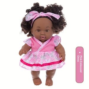 8-inch African Black Doll Cute Doll Accompanying Children's Doll <b>Vinyl</b> Rebirth Doll Children's Toy - Product Image 1