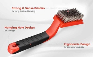 Zachte Handgreep Staalborstel Met Brede Stripper En Schraper Voor Diverse Taken - Product Image 5