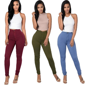 QY leggings minces femmes leggings multicolores femmes nouveau style taille haute moulant grande taille 2020 mode <span class=keywords><strong>jeans</strong></span> stretch - Product Image 1