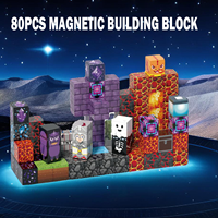 80 pièces - Ensemble de cubes magnétiques pour enfants, best-seller, nouveau, stimule l'imagination, blocs éducatifs