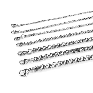 Vente en gros tendance Collier en acier inoxydable plaqué or 18 carats avec chaîne de perles carrées style ethnique pour femmes et hommes cadeau - Product Image 3