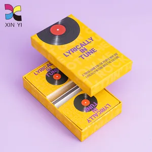 Cartões de jogo de papel personalizados com tampa e caixa base conjunto de cartões para aprendizagem de música