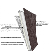 Panneau sandwich en PU sculpté pour l'isolation des murs intérieurs/extérieurs de villas modernes, panneau décoratif d'isolation thermique en métal pour maisons modernes