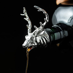 Bouchon <span class=keywords><strong>de</strong></span> bouteille <span class=keywords><strong>de</strong></span> <span class=keywords><strong>vin</strong></span> avec verseur en acier inoxydable et tête en cerf, ml, nouveau Design - Product Image 2