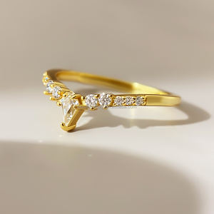 Classic Fashion Gemstone <b>Stack</b> <b>Rings</b> 18K Gold Plated Brass with Moss Agate for Women - Product Image 2