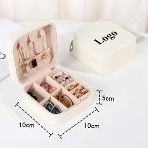 Customizable logo Mini PU Leather Travel Jewelry Packaging High Quality Jewelry <b>Box</b> for Gifts - Product Image 1