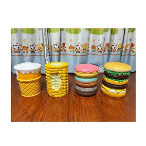 Offre Spéciale : Tabourets <span class=keywords><strong>Macaron</strong></span>, Donuts et Hamburgers – Décorations pour Chambre d'Enfant, Magasin de Vêtements, Centre Commercial, Ornements et Accessoires Photo - Product Image 1