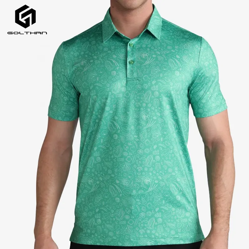 Golthan Custom Summer Hersteller Gemusterte Sublimation Anpassen Logo Herren Kurzes Sport T-Shirt Polo De Golf