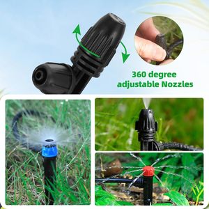 60 emisores de riego por goteo y boquillas de microaspersión con flujo de agua ajustable, <span class=keywords><strong>3</strong></span> estilos para sistemas de riego de jardín - Product Image 3