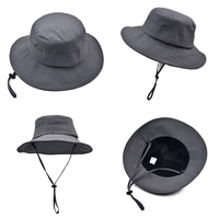 Chapeau Bob en Polyester Imperméable avec Logo Brodé Personnalisé, Protection UV, Portable, Unisexe, pour la Pêche, le Club, le Magasin, l'Alpinisme