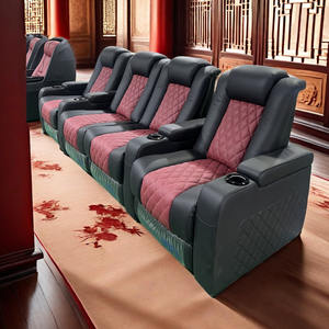 Asientos de cine en casa de lujo de cuero genuino azul asientos reclinables para cine en casa Silla de examen médico asientos eléctricos para cine en casa - Product Image 1