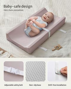 Cambiador de Pañales de Cuero Impermeable y Lavable de 32 x 16.6 Pulgadas, Cambiador de Pañales Confortable para Todas las Estaciones, para Cómoda y Mesa - Product Image 5