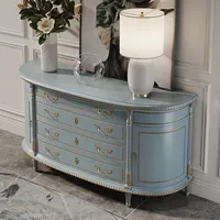 Buffet classique français avec sculptures ornées, armoire de salle à manger de luxe, commode, console, credenza