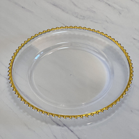 Vente en Gros Assiettes de Présentation Élégantes en Acrylique Or pour Mariage, Chargeurs Dorés Récif pour Dîner