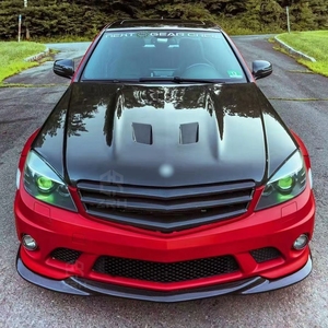Lèvre avant en fibre de carbone style C63 <span class=keywords><strong>AMG</strong></span> pour <span class=keywords><strong>Mercedes</strong></span> <span class=keywords><strong>Benz</strong></span> Classe <span class=keywords><strong>C</strong></span> W204 C63 <span class=keywords><strong>AMG</strong></span> 2008-2011 (avant LCI) – Spoiler de pare-chocs avant - Product Image 3
