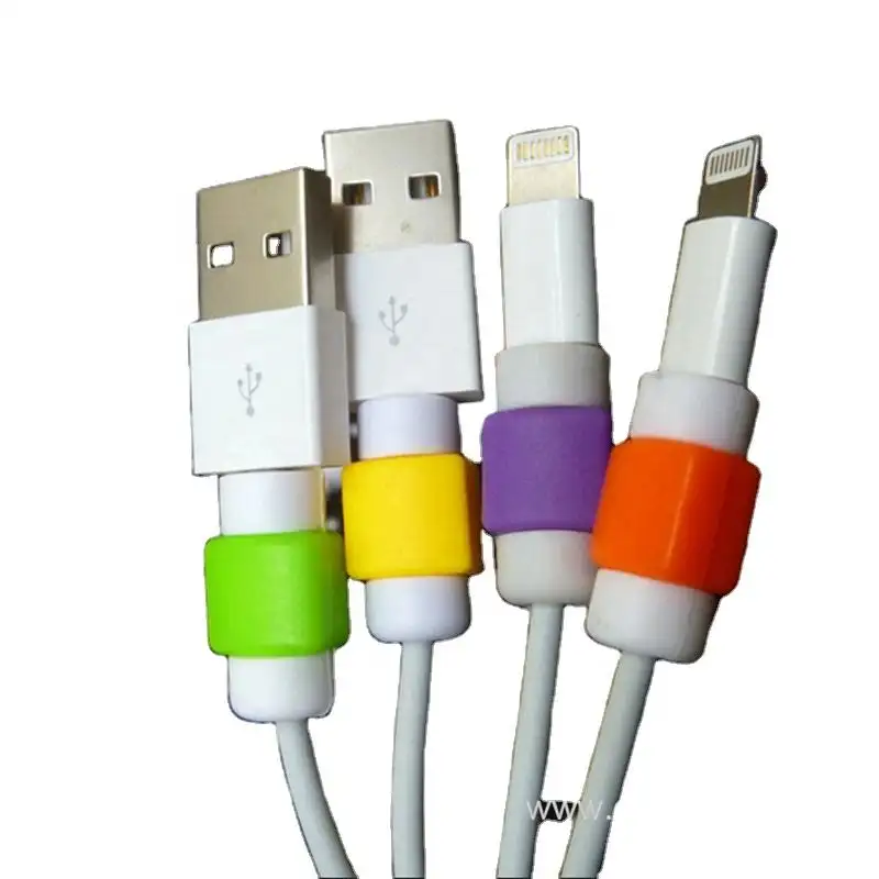 Creative Cute Silicone Usb Cable Protector Data Line Charging Cable Silicone Protection Colorful Cover For Phone