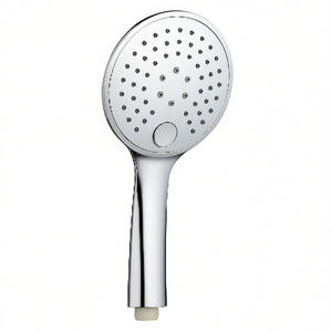 Pommeau de douche anti-calcaire à 3 jets, chromé, largeur 13 cm, sélecteur à bouton-poussoir - Product Image 2