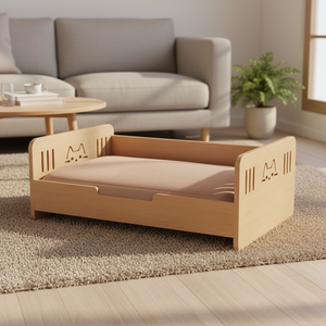Cama para Gatos Moderna de <span class=keywords><strong>Madera</strong></span> Maciza Ecológica, Fácil de Limpiar, Desmontable, Lavable, con Separación del Piso y Protección contra la Humedad - Product Image 5