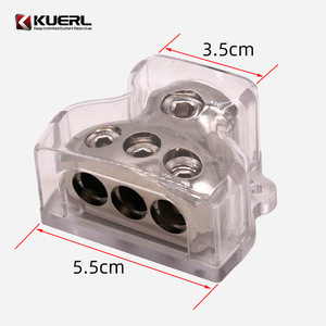 ตัวแยกสายไฟ KUERL ทำจากโลหะผสมสังกะสี แบบหนึ่งต่อสาม สำหรับเชื่อมต่อลำโพง ติดตั้งบนแผงควบคุม สำหรับดัดแปลงเครื่องเสียงรถยนต์ - Product Image 2