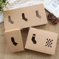 Purui-boîte à culotte brune personnalisée, en papier Kraft, pour usage professionnel