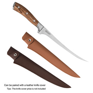 QXF Coltello <span class=keywords><strong>da</strong></span> Disosso in Acciaio Inossidabile Tedesco di Alta Qualità, <span class=keywords><strong>Coltelli</strong></span> per Filettare Pesce con Manico in Legno di Zebra - Product Image 6
