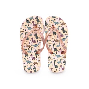 Chanclas Brillantes para Niñas al por Mayor, Lindas Sandalias de Playa con Estampado de Dinosaurios para Niños, Pantuflas de Dibujos Animados Personalizadas, Directo de Fábrica OEM - Product Image 2