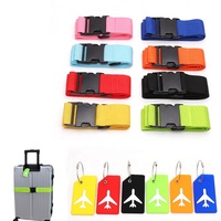 Sangle à bagages en vrac Sangles à bagages noires Ceintures de valise Carte de voyage d'affaires personnalisée Étiquettes à bagages Sangle