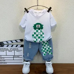 New Selling Summer Baby Boys Clothing Sets Tops bear T-shirt +Short Pants 2 Pieces Set Kids Boys Age 4 5 6 7 8 9 10 Years