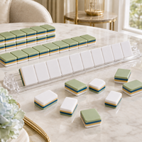Juego de Mahjong Americano Personalizado con Fichas Verdes, Empujadores, Bolsa de Viaje Portátil, Juego de Lujo Moderno