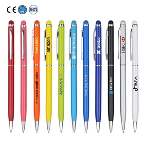 Stylo à bille en métal de luxe avec logo personnalisé, stylo tactile promotionnel, largeur d'écriture de 1,0 mm - Product Image 1