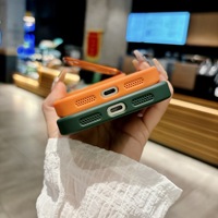 Coque de téléphone magnétique mate pour iPhone 17 Pro Max 17 Air 16 15 Pro Max 14 13 12 avec support invisible, protection antichoc, couleur orange