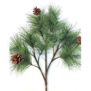 Hojas Artificiales de PVC en Oferta, Hojas de Pino Simuladas, 12 Ramas de Agujas de Pino, Plantas Verdes Perennes, Piñas de Pino - Product Image 6