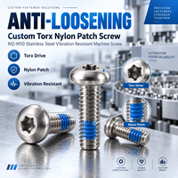 Vis sur mesure Torx à embase nylon M2-M10 en acier allié, anti-desserrage, de précision, pour équipement d'automatisation