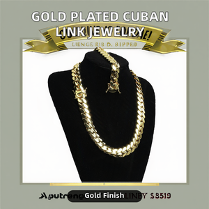 Cadena cubana Miami Cuban liên kết Chuỗi vòng đeo tay vòng cổ 14k 18K mạ vàng Zircon cho nam giới đồ trang sức thời trang cho đám cưới Quà Tặng - Product Image 2