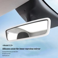 Kit d'intérieur de voiture en silicone, protection de rétroviseur, cadre pour Tesla Model 3 Y S X, accessoires de console centrale, couvercle de rétroviseur