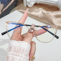 Nouvelles montures de lunettes œil-de-chat punk tendance, personnalisables avec verres correcteurs, anti-lumière bleue, style uni