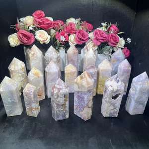 Venta al por mayor de piedras curativas, punta de cristal, hermosa torre de ágata amatista Rosa pulida para Decoración - Product Image 1