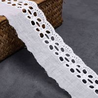 Renda Rajut Poliester 100% Berkualitas Tinggi Ramah Lingkungan Putih Motif Bunga Bordir 10cm untuk Gaun dan Tekstil Rumah