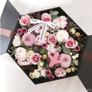Luxury Heart-Shaped Velvet Flower <b>Box</b> for <b>Rose</b> Bouquets Glossy/Latte Matt Lamination Embossing-Elegant Flower Packaging - Product Image 1