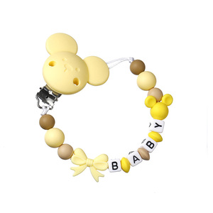 Cadena de silicona con clip de <span class=keywords><strong>Mickey</strong></span> Mouse para chupete, anticaída, para molares, para bebés, venta al por mayor - Product Image 6