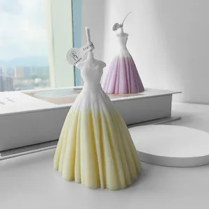 Decoration C031 3D Wedding Dress-shaped Aromatherapy Candles Eco-friendly Soy Wax Scented Candles Wedding Venue Decoration Candles